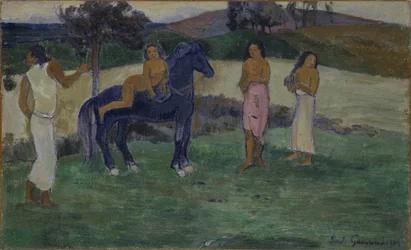 Composition avec figures et un cheval