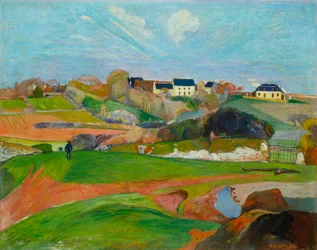 French: Champs au Pouldu, ou Paysage au Pouldu Landscape at Le Pouldu