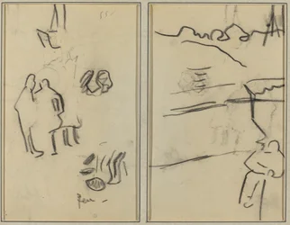 Groupe de formes humaines; Un homme assis [recto]