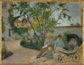 Jardin à Vaugirard, ou La famille du peintre dans le jardin