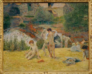 Jeunes Bretons au bain ou La baignade au moulin du Bois d