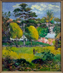 Paysage. Peut-être Tahiti. Peinture de Paul Gauguin (1848-1903) 1901. Paris, Musée de l