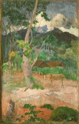 Paysage avec un cheval