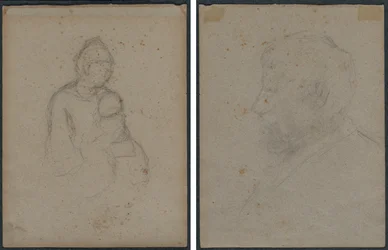Mère et enfant (recto) ; Buste de profil d
