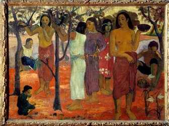 Nave nave mahana (Jours délicieux). Femmes tahitiennes dans un jardin