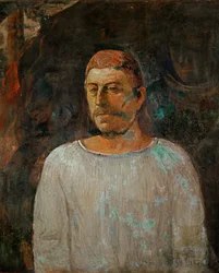Paul Gauguin en simple tunique, autoportrait (huile sur toile)
