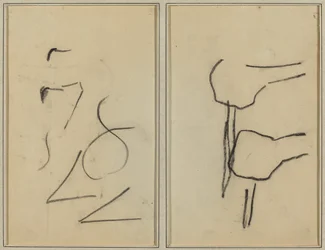 Gribouillis; Deux formes [verso]