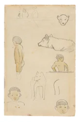 Esquisses de figures debout et d