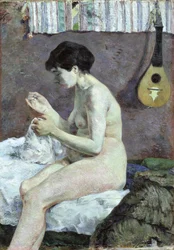 Étude de Suzanne nue cousant