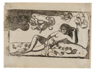Te arii vahine-opoi (Femme aux mangues fatiguées), de la Suite de gravures sur bois tardives