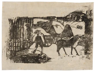 La Charrette à bœufs, de la suite des gravures sur bois tardives