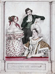 Une loge avec bouffles, vers 1835 - par Gavarni