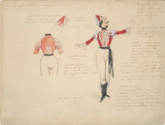 Étude de costume pour un gitan masculin dans 