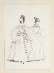 En soirée. Robes de mousseline et de gaze Florence, ...