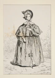 EN VILLE. (Novembre 1835.) Manteau-pelisse en satin de laine...