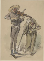 Violoniste et joueur de cymbales