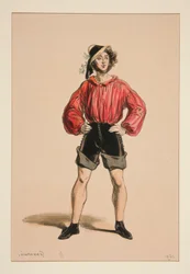 Pêcheur. Chapeau de paille.