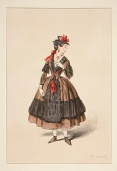 Portugaise. Corsage et jupe de soie, ...