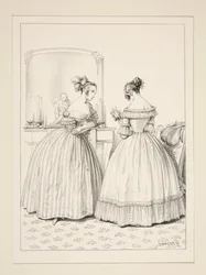 Robe de velouté à raies (Delisle, rue de Choiseul). ...