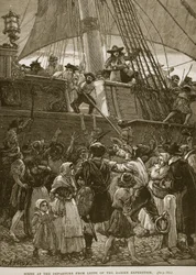 Scène au départ de Leith de l
