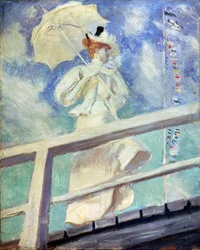Dame en blanc, fin du XIXe siècle