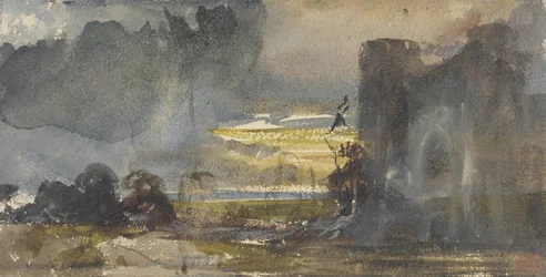 Paysage romantique avec château