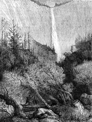 Cascade, parc national de Yosemite, Californie, XIXe siècle