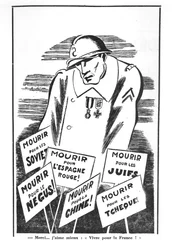 Caricature tirée de "Je suis partout", vers 1935 (lithographie) (photo n/b)