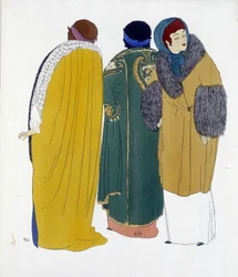 Création de Paul Poiret tirée de "Les Robes de Paul Poiret", dessin par Paul Iribe. 1911