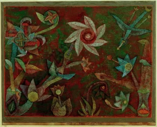 Fleurs en croix et en spirale