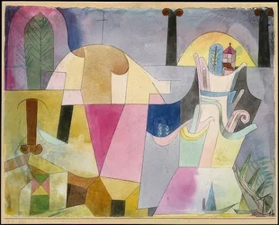 Paysage avec colonnes noires