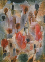 Paysage avec arbres bleus et rouges, 1920