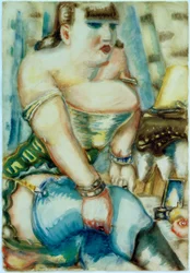 Femme aux bas bleus