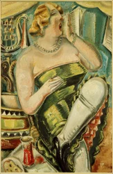 Dame bâillant