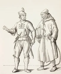 Soudeur de galère du 16e siècle avec une esclave de galère.