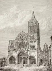 Église abbatiale de la Madeleine, Vézelay, France, où saint Bernard a prêché la deuxième croisade en 1146.