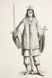 La page de Prester John. Prester John était également connu sous le nom de Presbyter Johannes.