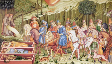 Le triomphe de la mort, fresque du Campo-Santo, Pise, Italie, attribuée à Francesco Traini.