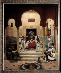 Les danseuses orientales (du ventre) dans un harem distrayant un pacha