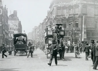 Ludgate Circus, Londres, préparé pour le jubilé de diamant de la reine Victoria