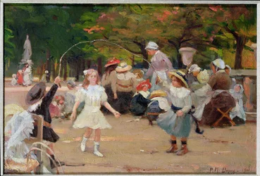 Enfants dans les jardins des Tuileries