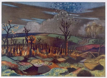 Combat Aérien à Wytschaete, de British Artists at the Front, Continuation of The Western Front, Part Three, Paul Nash