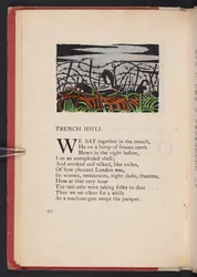 Trench Idyll, illustration tirée de "Images of War" par Richard Aldington. Londres, The Beaumont Press, page 22