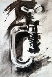Clampage, 2024 (encre sur papier)