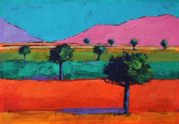 Fox Hall, 2021 (acrylique sur papier)