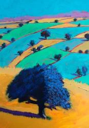 From Broadway Tower #2 (détail), 2024 (acrylique sur panneau)