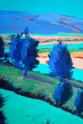 Looking West #3 (détail), 2024 (acrylique sur panneau)