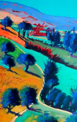 Looking West #4 (détail), 2024 (acrylique sur panneau)