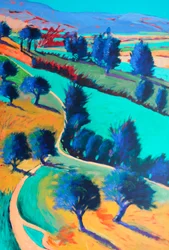 Looking West #5 (détail), 2024 (acrylique sur panneau)