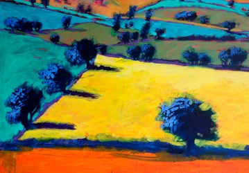 North Hill #2 (détail), 2024 (acrylique sur panneau)